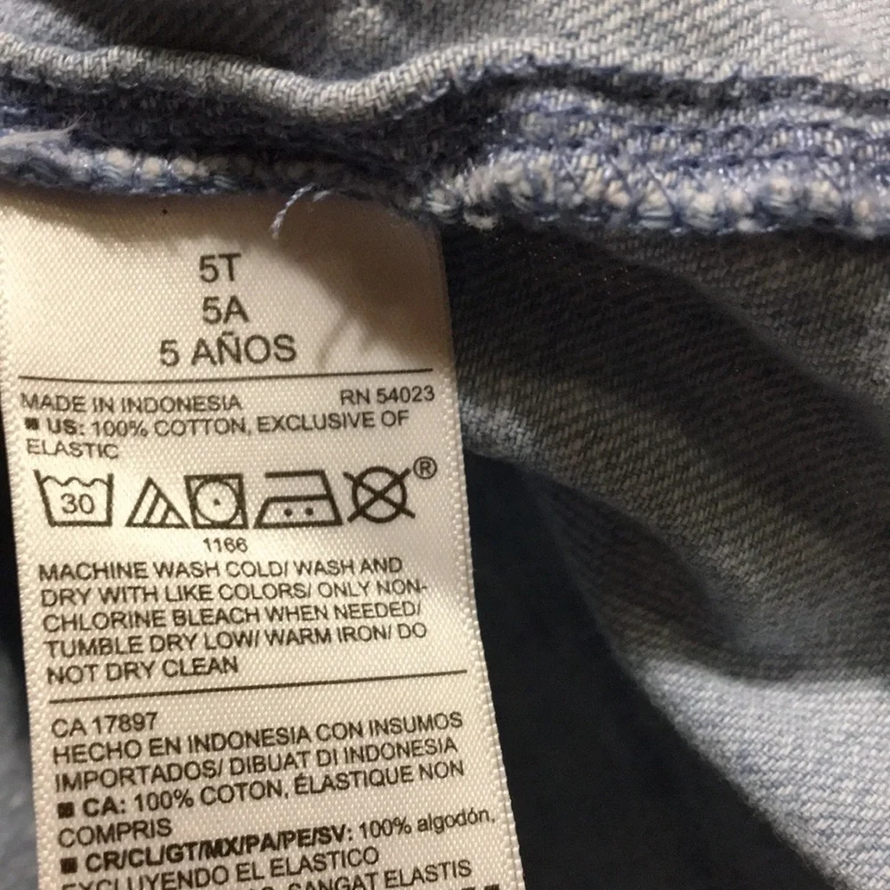 Old Navy girls Denim button front elastic neck tunic/dress ruffle hem size 5T